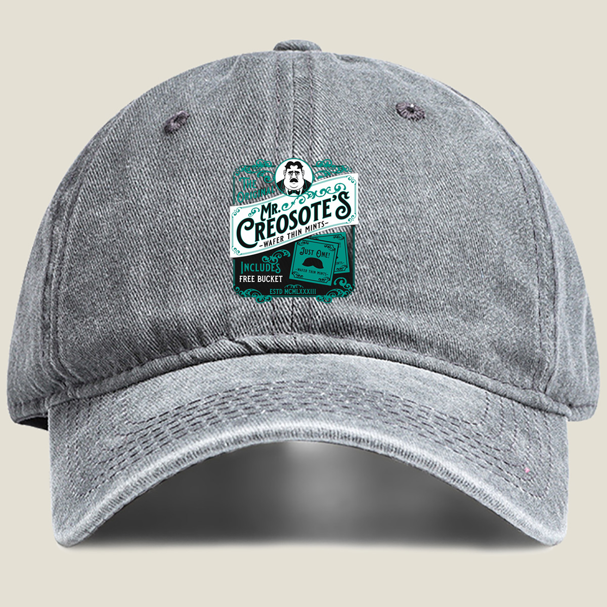 Mr. Creosote's Wafer Thin Mints - The Original with Free Bucket - Washed Denim - Baseball Cap