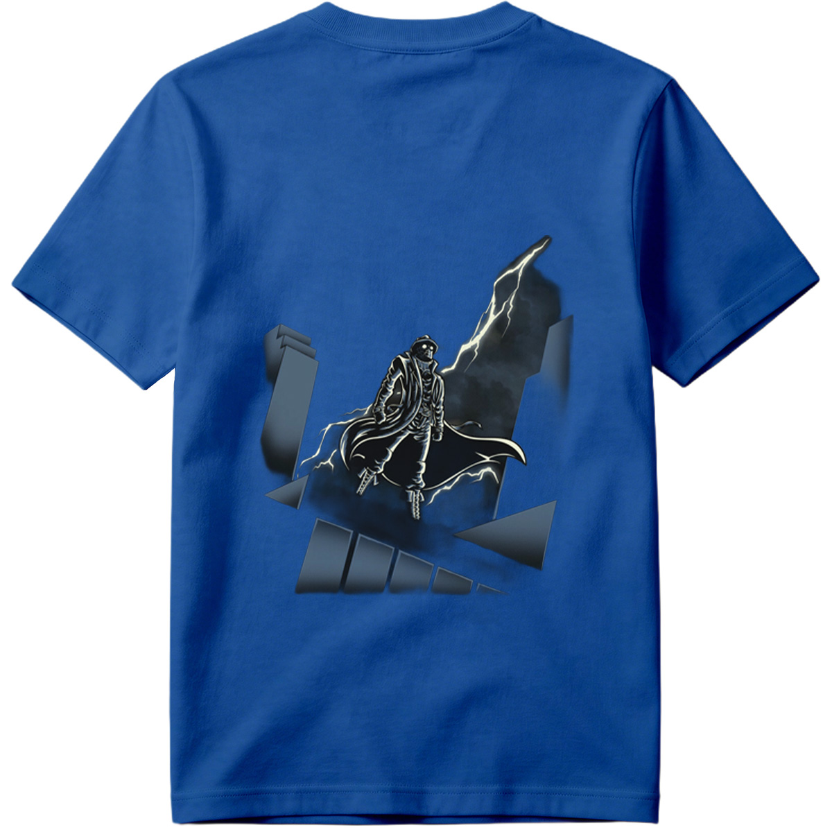The Shadow of the Storm: Dark Hero on Rooftop - Tee