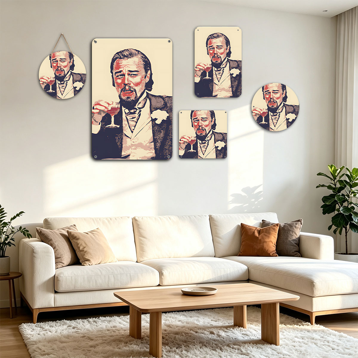 Leonardo DiCaprio as Jay Gatsby holding a cocktail - painting