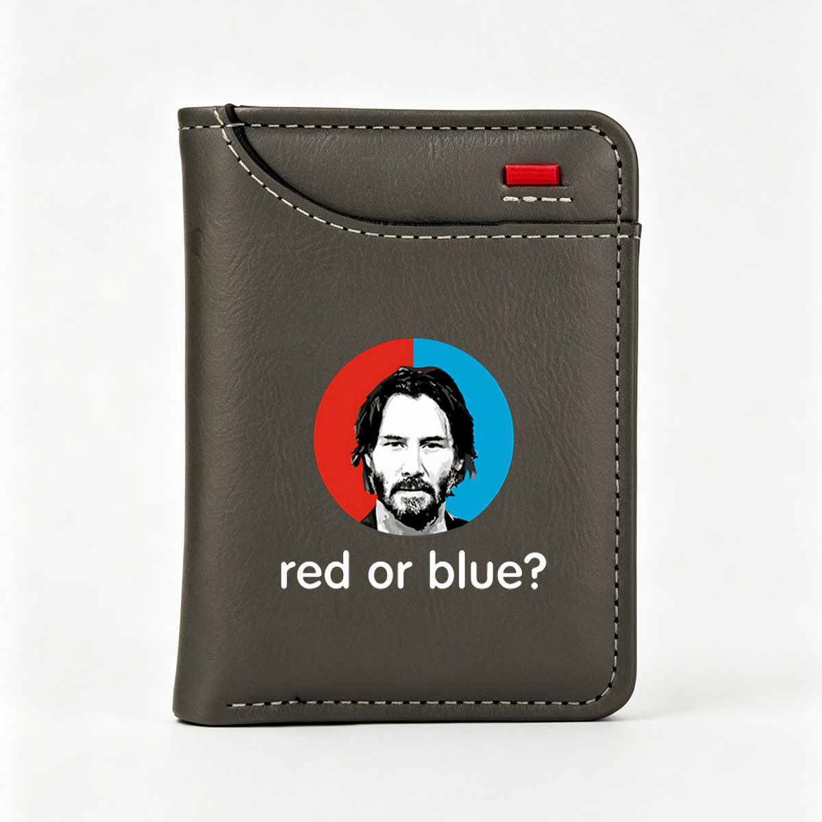 Keanu Reeves: Red or Blue? - Vertical Style Wallet