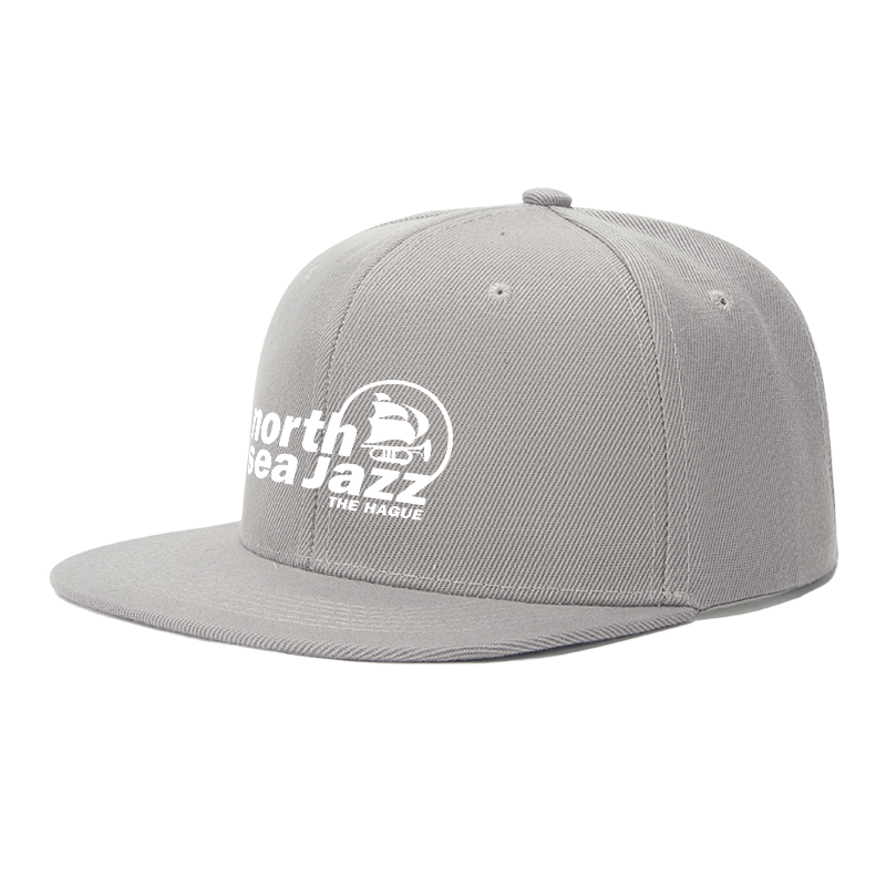 Flat Brim Baseball Cap North Sea Jazz The Hague Logo Print Streetwear Underground Skate Style Hat for Skateboarders and Urban Music Lovers Basketball Courts Streetwear Scenes