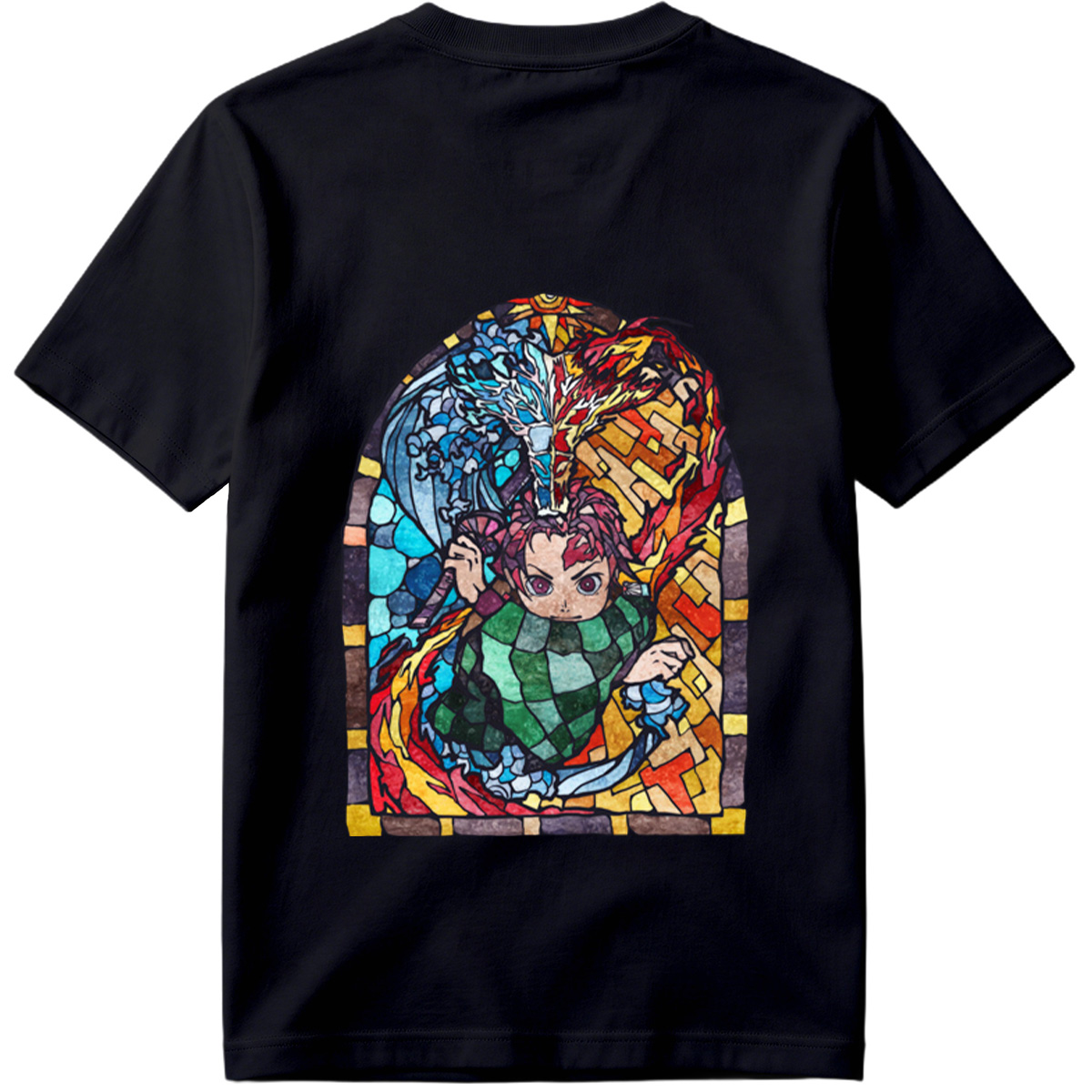 Demon Slayer Tanjiro Kamado Stained Glass Art - Tee