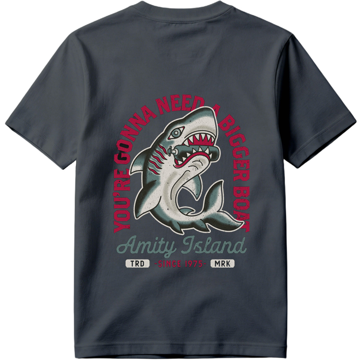 Jaws - Amity Island Shark Design - Tee