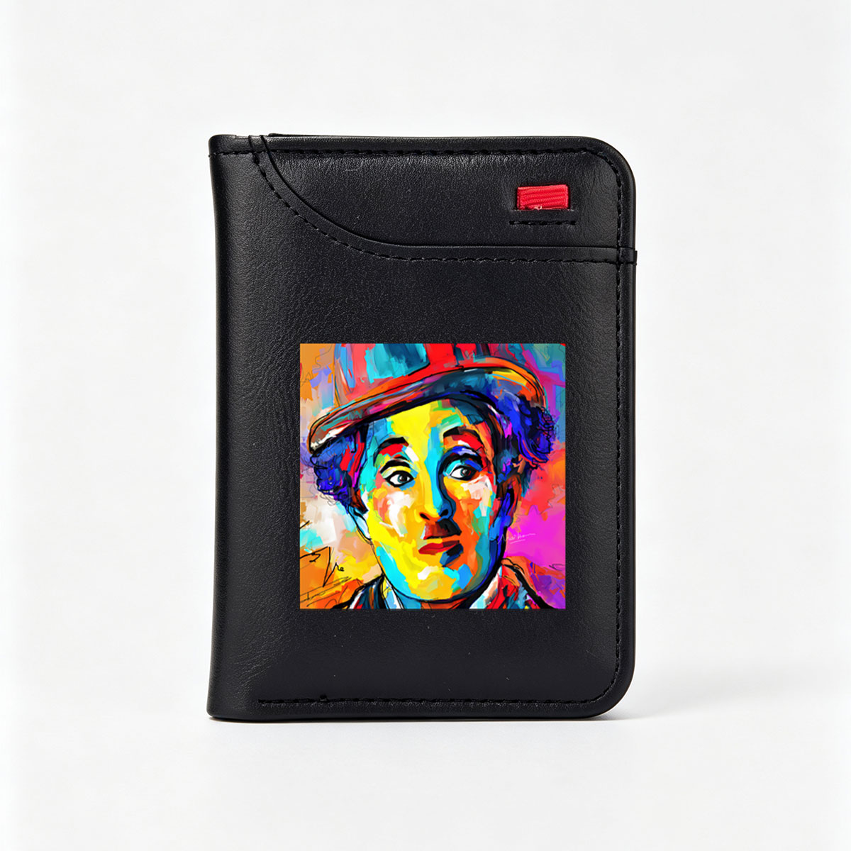 Colorful Portrait of a Man in a Hat - Vertical Style Wallet
