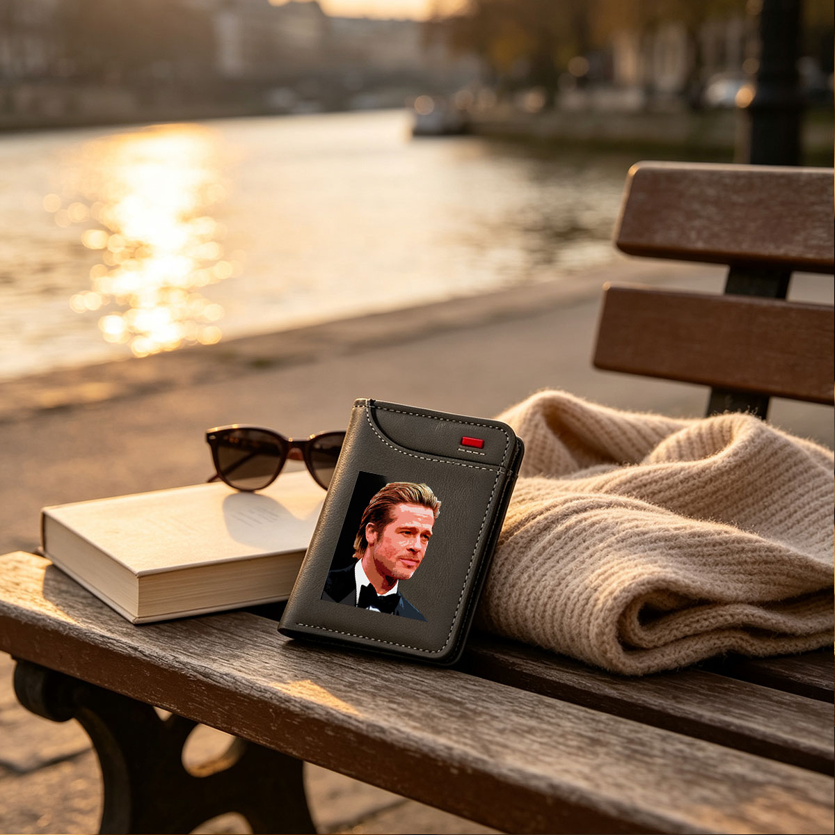 Brad Pitt in a Tuxedo Portrait - Vertical Style Wallet