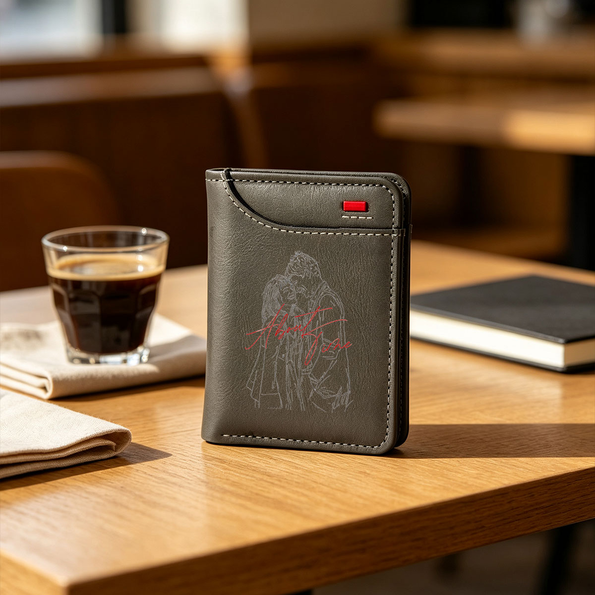 About Time: A Romantic Encounter Between Two Characters - Vertical Style Wallet