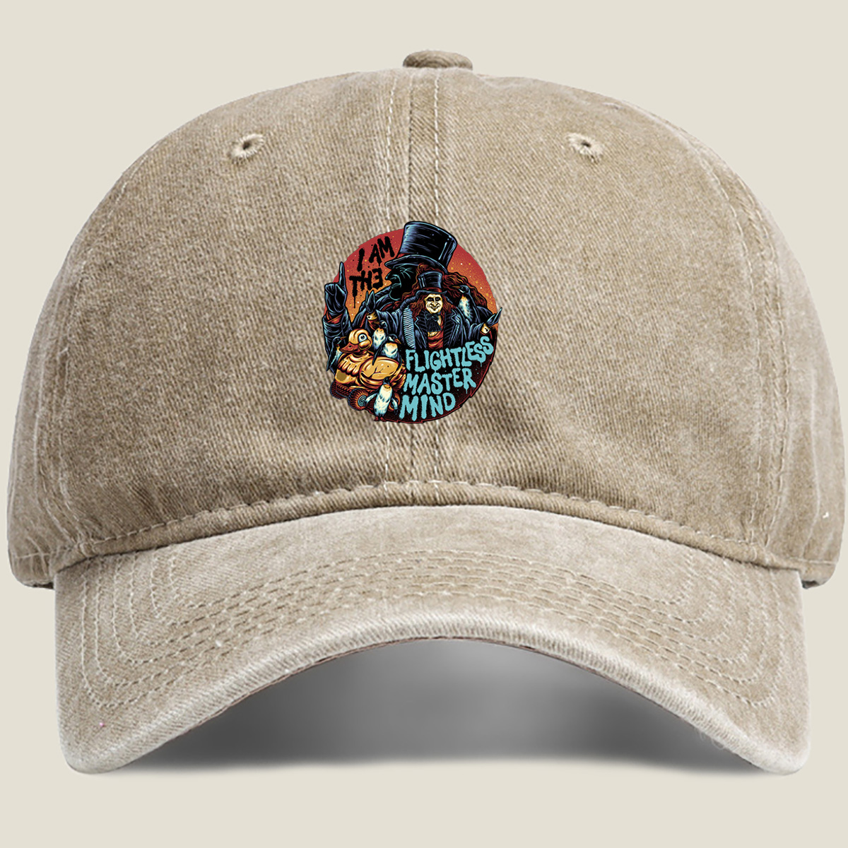 The Mad Hatter and Flightless Mastermind - Washed Denim - Baseball Cap