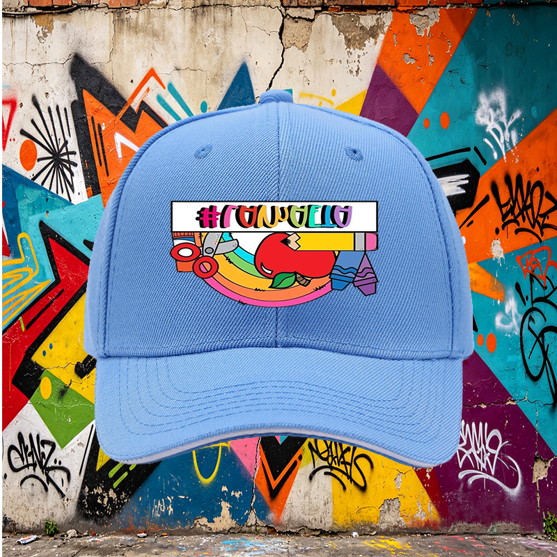 Unisex Classic Sandwich Hat with Rainbow Apple Art Print #LAMAAETA - Perfect for School Events, Art Classes, and Creative Outings - Ideal for Students, Teachers, and Art Enthusiasts