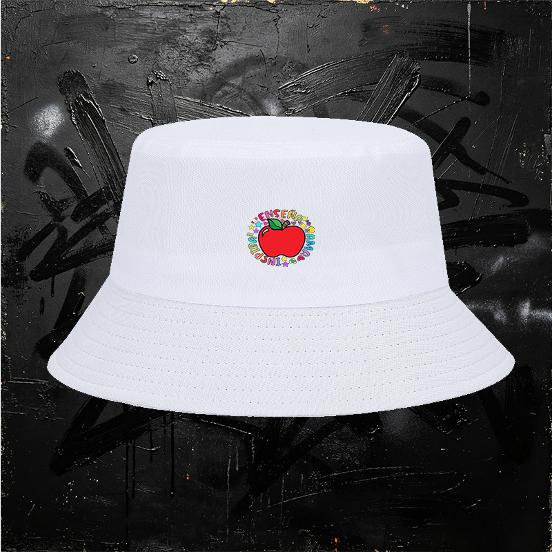 Unisex Bucket Hat with Colorful Apple and 
