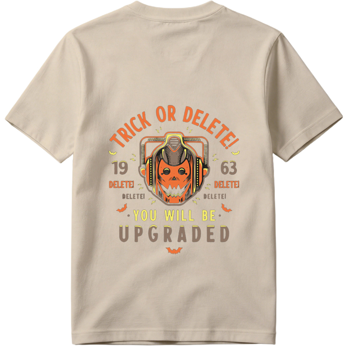 Trick or Delete: Cyberpunk Pumpkin with Helmet - Tee