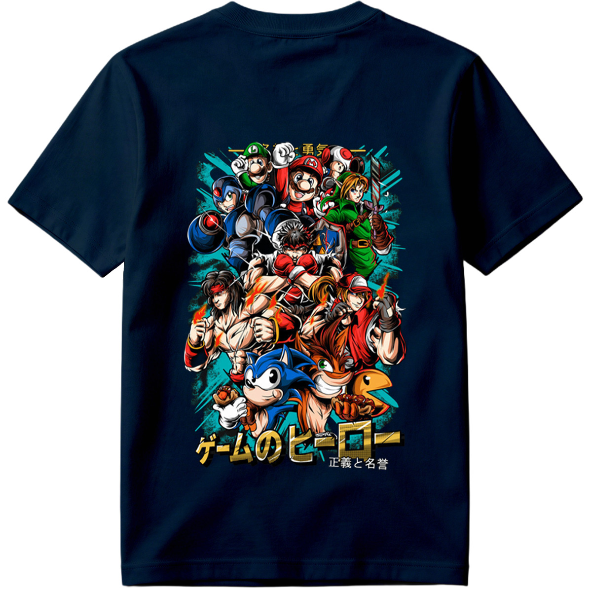 Game Heroes: Mario, Sonic, Link, Ryu, and More - Tee