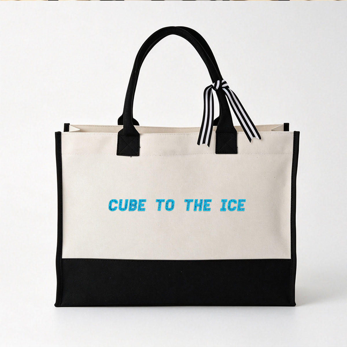 CUBE TO THE ICE - Canvas patchwork gift tote bag