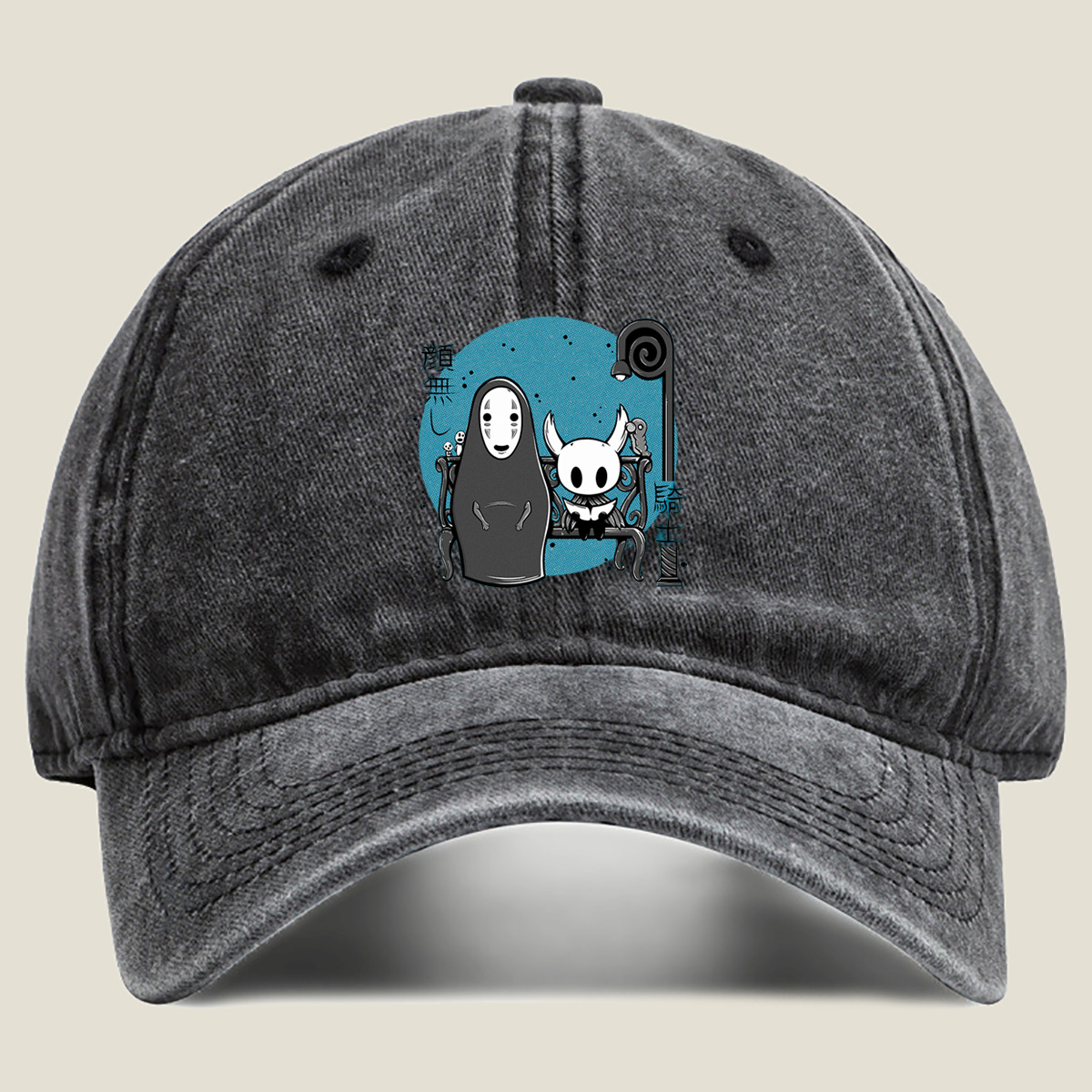 No Face and Hollow Knight - Washed Denim - Baseball Cap