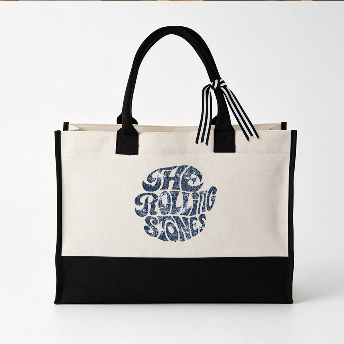 The Rolling Stones Band Logo - Canvas patchwork gift tote bag
