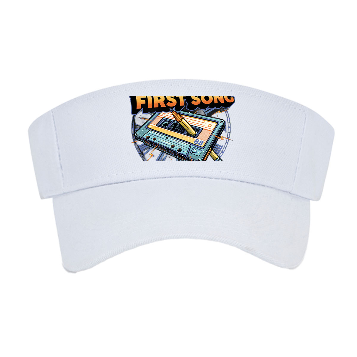 Back to the First Song: Cassette Tape with Pen and Clock Design -  Visor cap