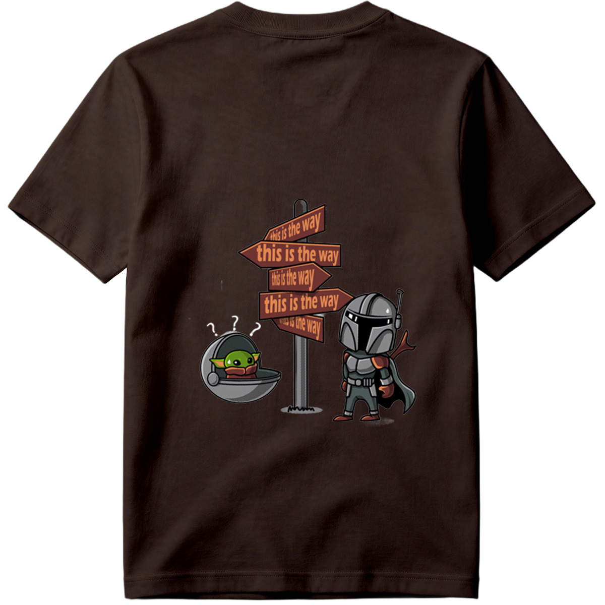 The Mandalorian and Grogu at Crossroads Sign - Tee