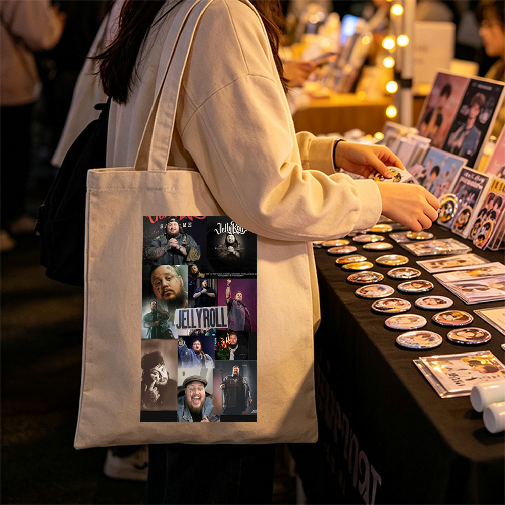 Jelly Roll Live Performance Collage Featuring Multiple Stage and Personal Moments - Canvas tote bags
