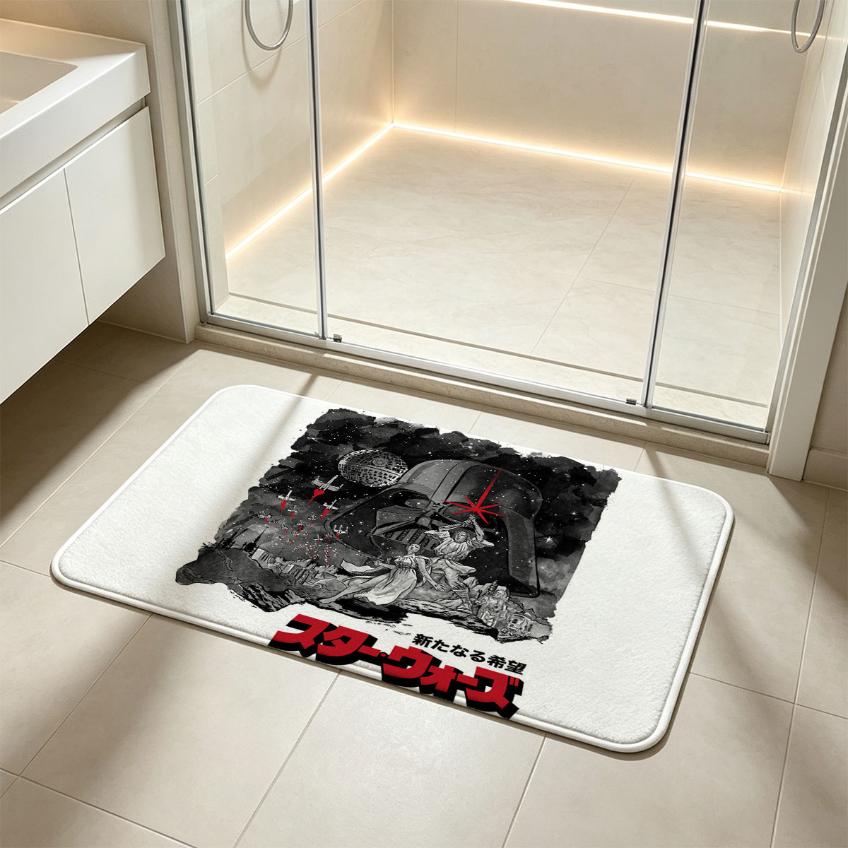 Star Wars: A New Hope - Darth Vader, Luke Skywalker, Princess Leia, Death Star, X-Wings - Flannel floor mat