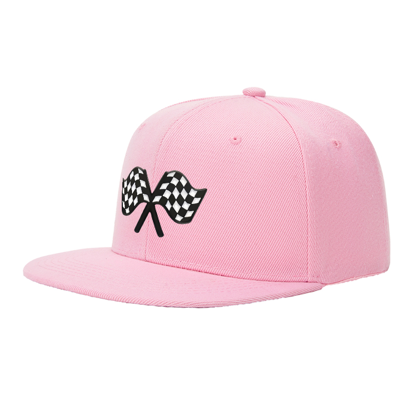 Flat Brim Baseball Cap Checkered Flag Design Streetwear Underground Skate Style for Basketball Court Skate Park Urban Riders and Hip Hop Artists