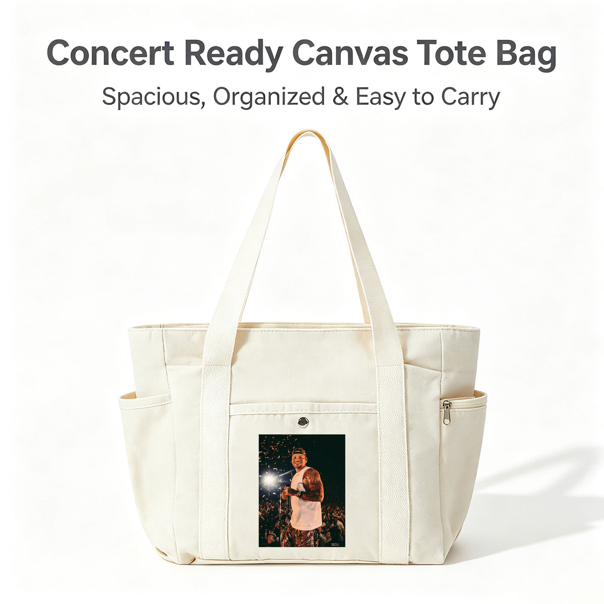 Chris Brown Live Performance with Confetti and Crowd in Background - Multi-pocket bags