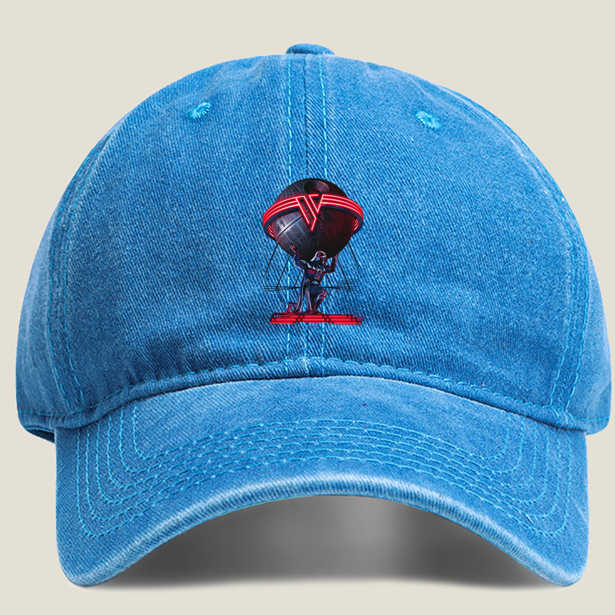 Darth Vader and the Death Star: A Galactic Powerhouse - Washed Denim - Baseball Cap