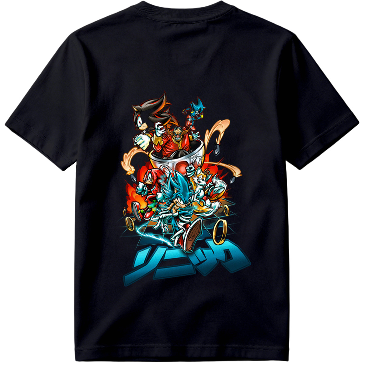 Sonic the Hedgehog: Sonic, Shadow, Knuckles, Tails, and Silver in Action - Tee