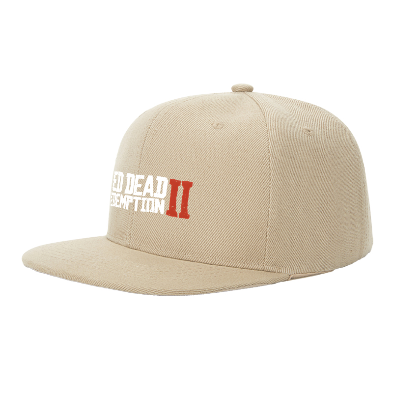 Flat Brim Baseball Cap Red Dead Redemption II Logo Print Streetwear Underground Skate Style for Basketball Court Skate Park Urban Lifestyle Skaters Rappers Streetwear Enthusiasts