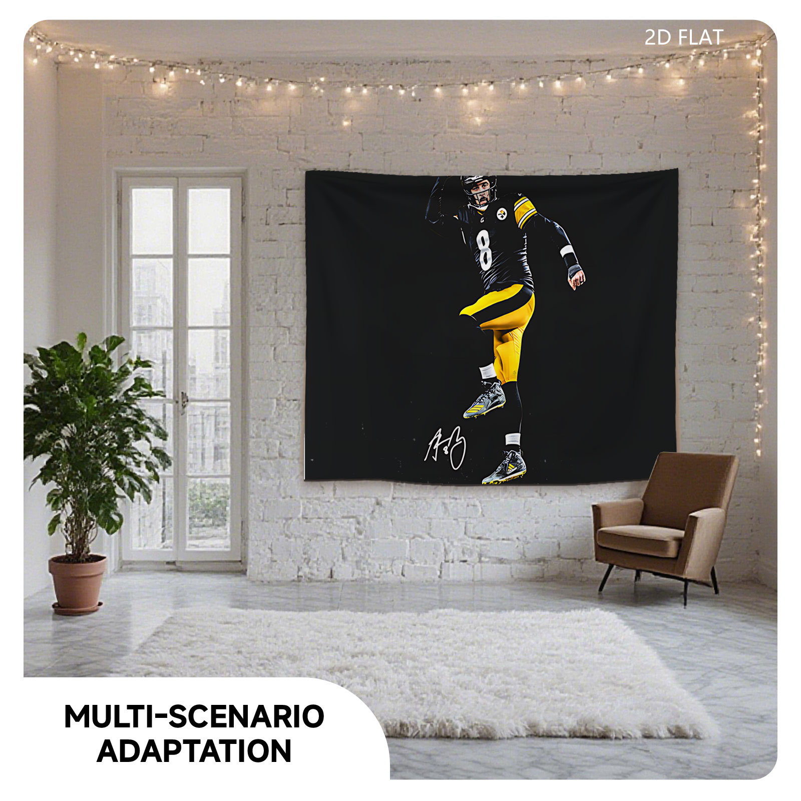 Pittsburgh Steelers Quarterback #8 Celebrating in Action - Tapestry