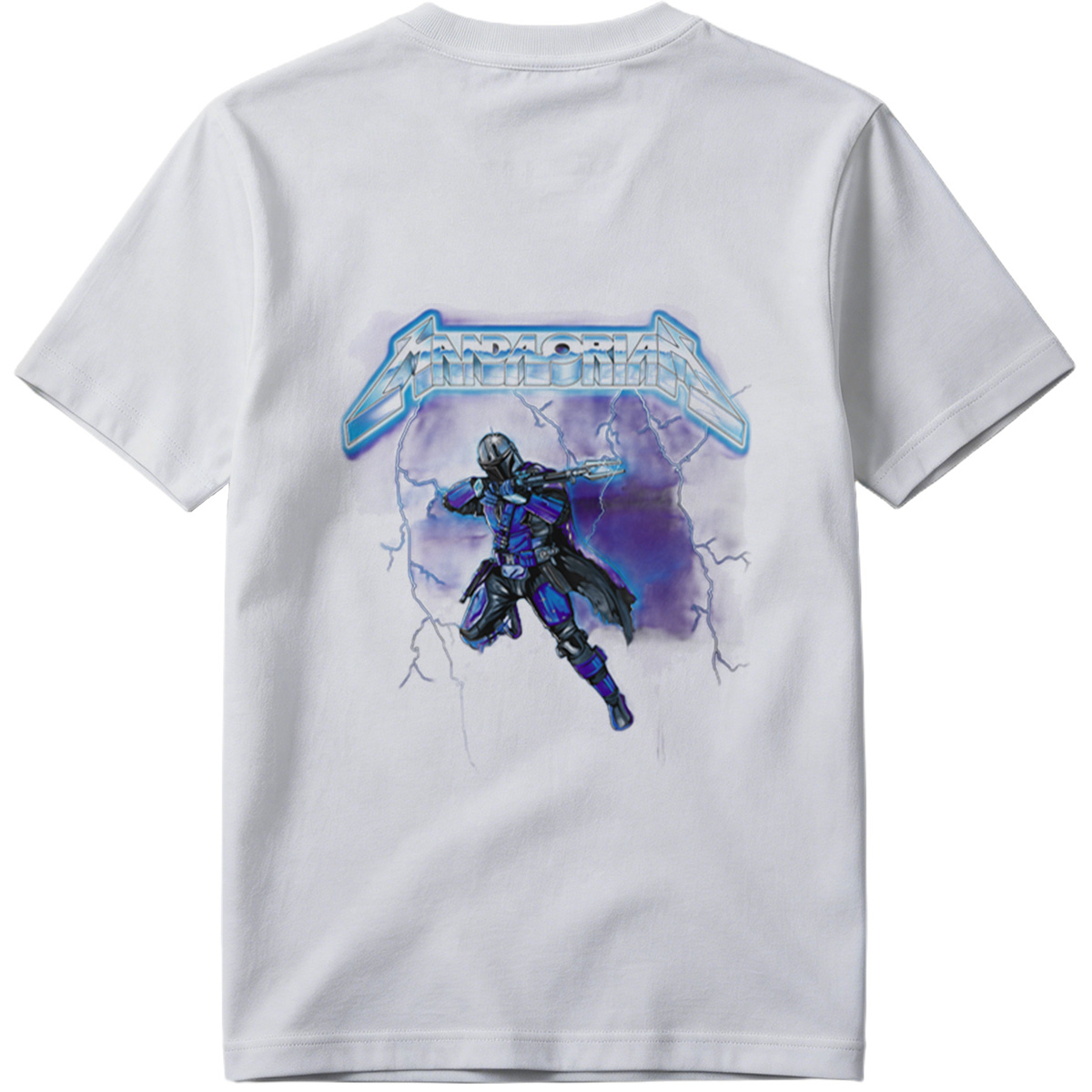 Mandalorian: The Armored Warrior in Stormy Skies - Tee