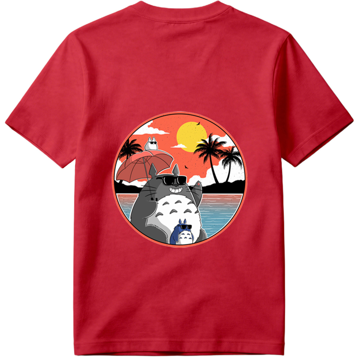 Totoro Family Beach Sunset - Tee