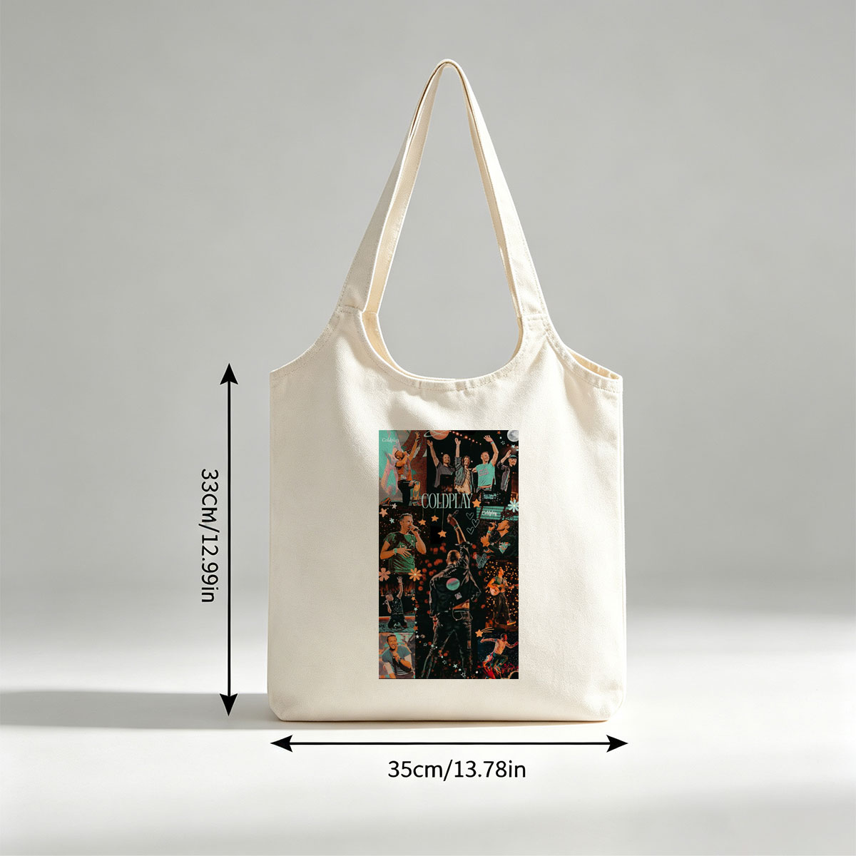 Coldplay Live Performance Collage Featuring Dynamic Concert Moments and Band Members on Stage - Canvas shoulder bags/