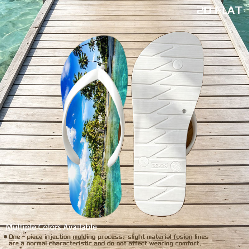 Tropical Paradise with Palm Trees and Crystal Clear Water -  flip-flops