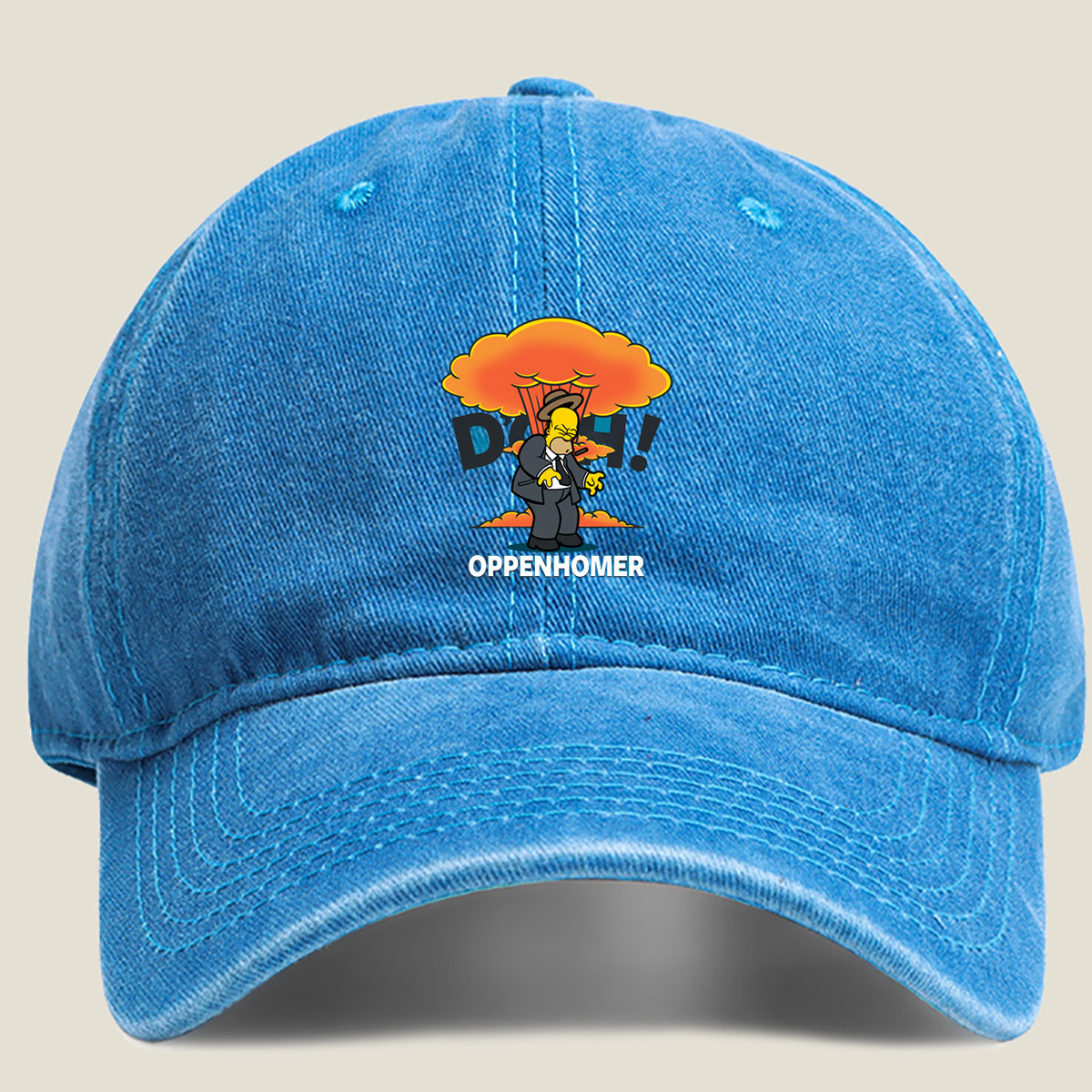 The Simpsons - Homer Simpson as Oppenheimer - Washed Denim - Baseball Cap