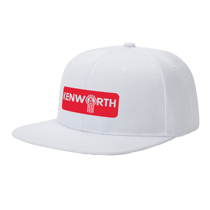 Flat Brim Baseball Cap Kenworth Logo Print Streetwear Underground Skate Style Basketball Court Skate Park Urban Outfit for Skaters Rappers Streetwear Enthusiasts