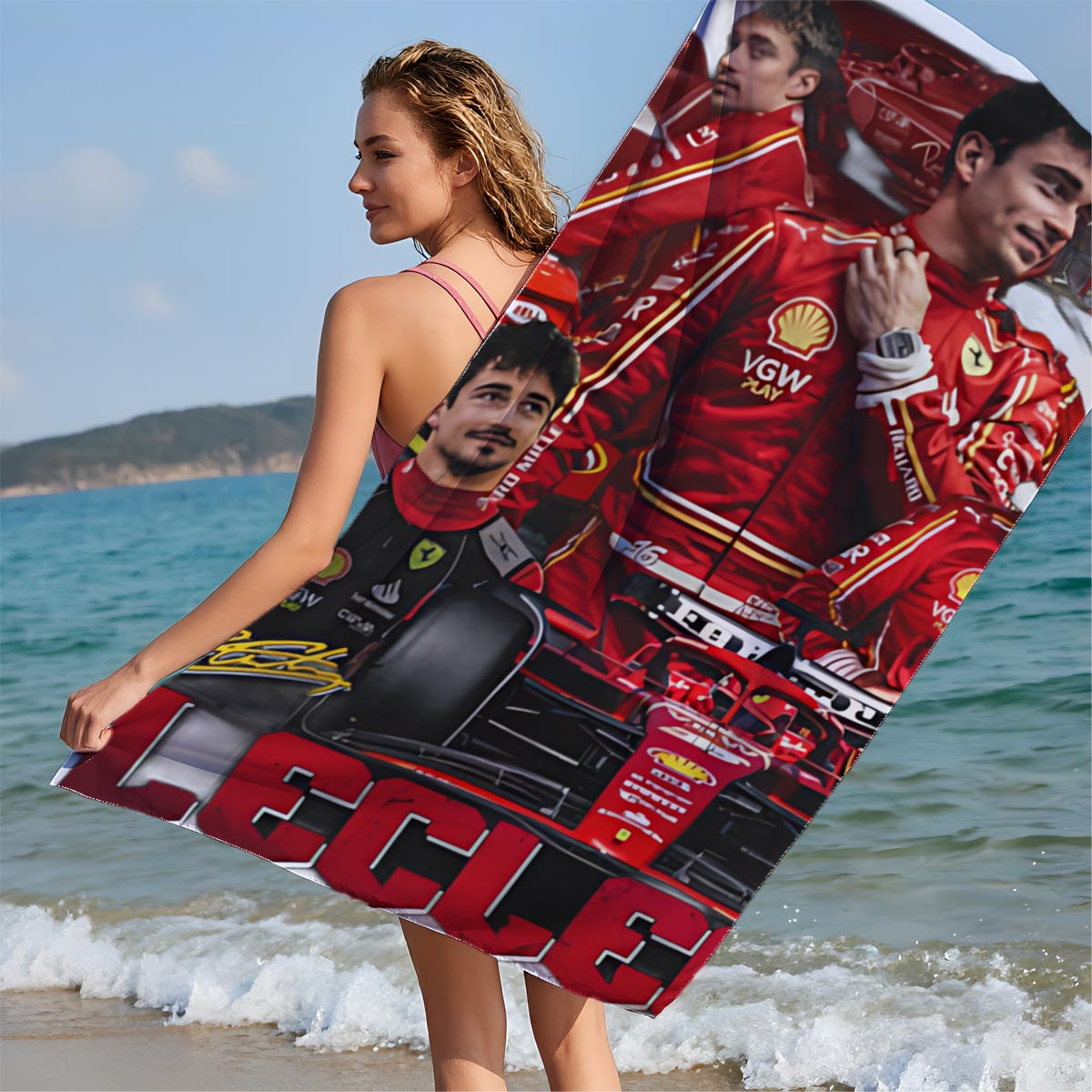 Charles Leclerc Ferrari F1 Driver 2023 Season Highlights - Beach towels
