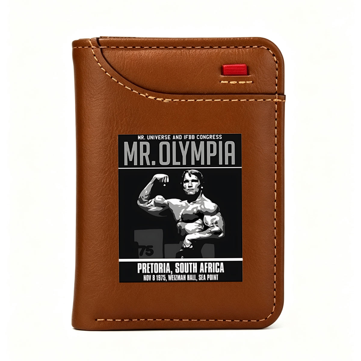 Mr. Olympia 1975: Pretoria, South Africa – Bodybuilding Championship Event - Vertical Style Wallet