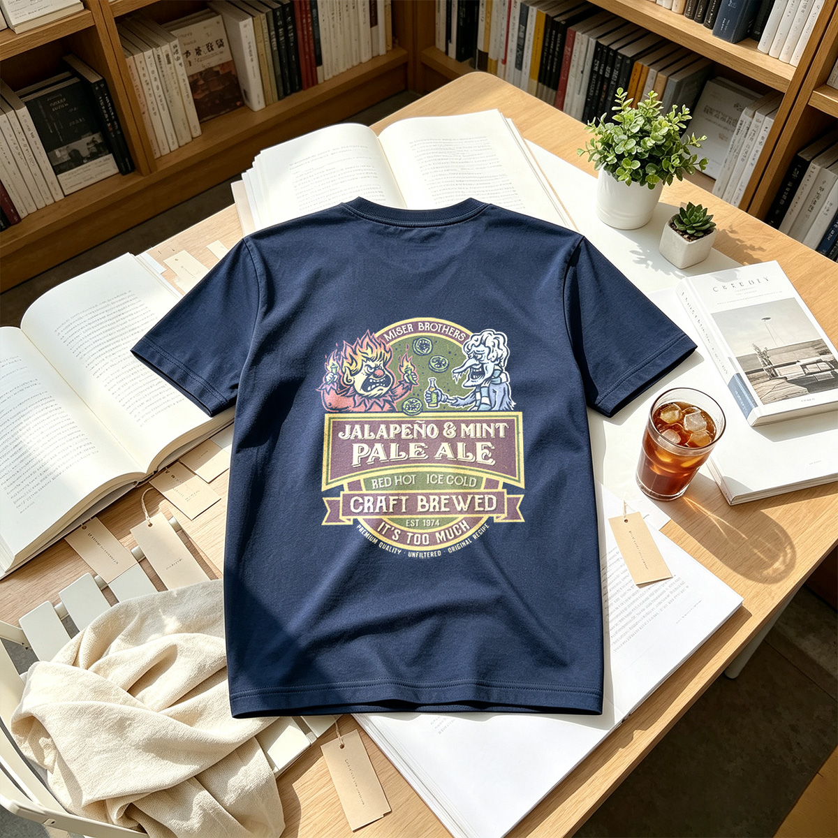 Miser Brothers Jalapeno & Mint Pale Ale Craft Brewed - Tee