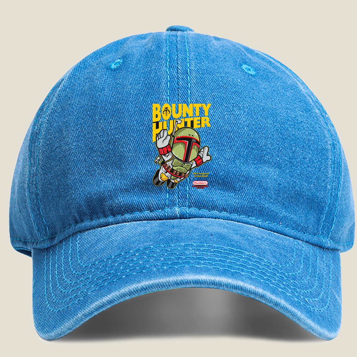 Bounty Hunter: Boba Fett Chibi Design - Washed Denim - Baseball Cap