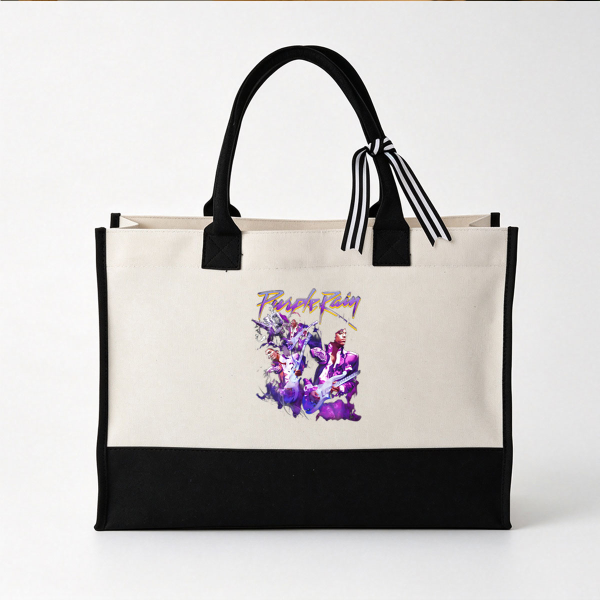 Prince in Purple Rain: Iconic Guitarist and Music Legend - Canvas patchwork gift tote bag