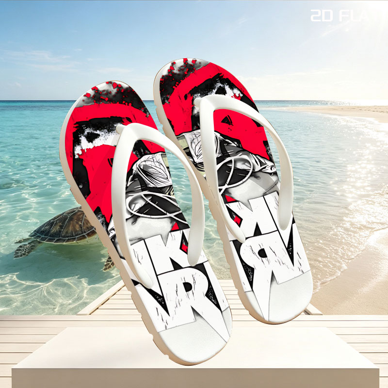 Linkin Park - Chester Bennington Singing with Band Logo -  flip-flops