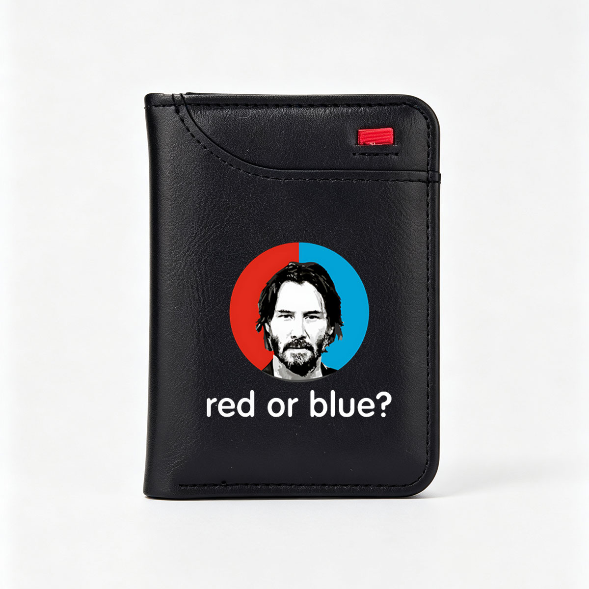 Keanu Reeves: Red or Blue? - Vertical Style Wallet