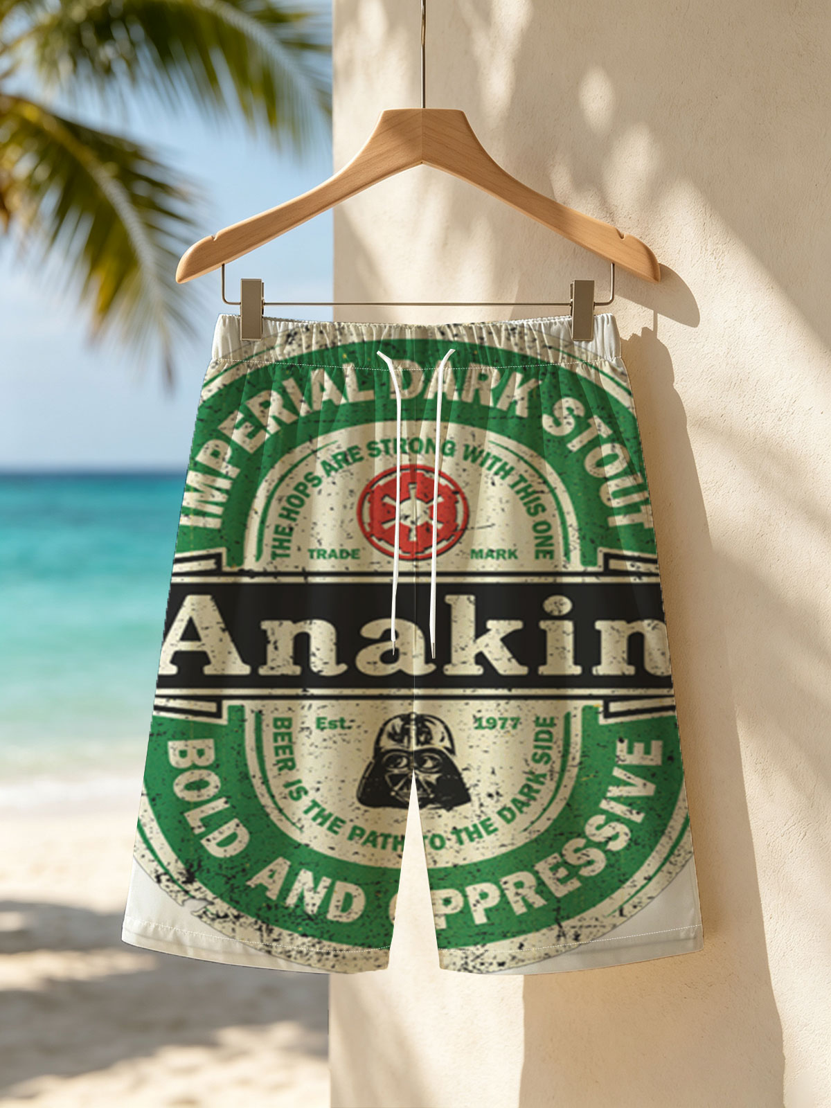 Anakin Imperial Dark Stout: Star Wars-Themed Beer with Darth Vader and Empire Symbolism -  Beach shorts
