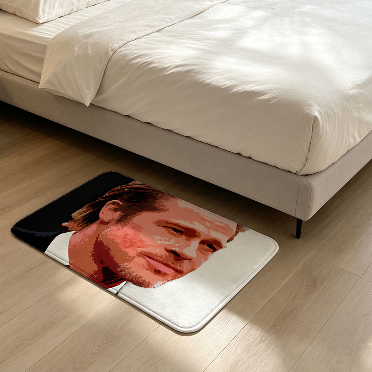 Brad Pitt in a Tuxedo Portrait - Flannel floor mat