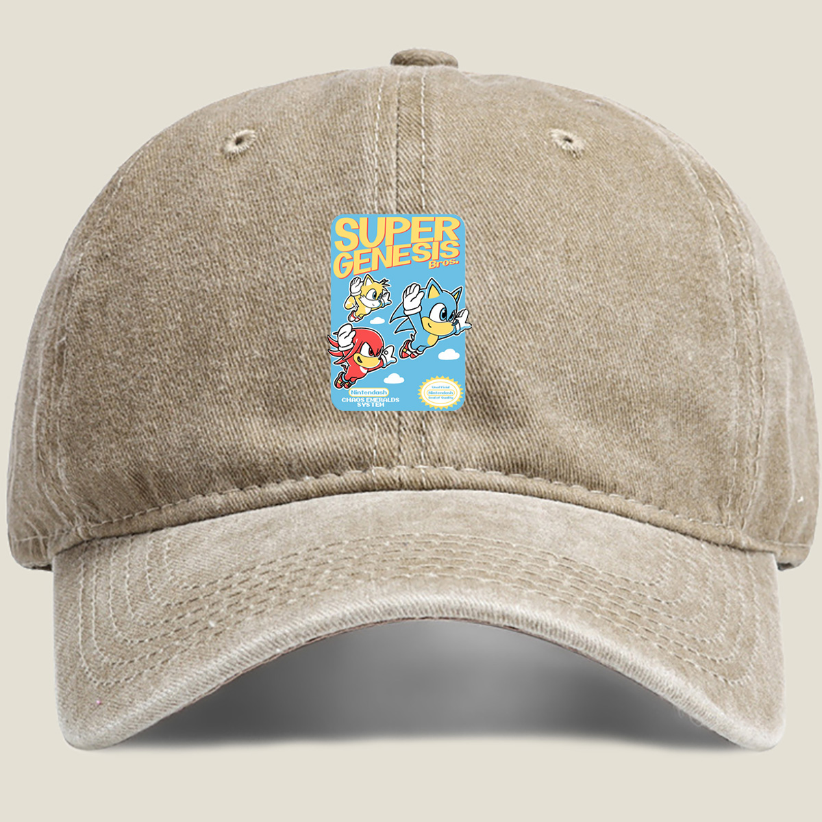 Super Genesis Bros. - Sonic, Tails, and Knuckles - Washed Denim - Baseball Cap