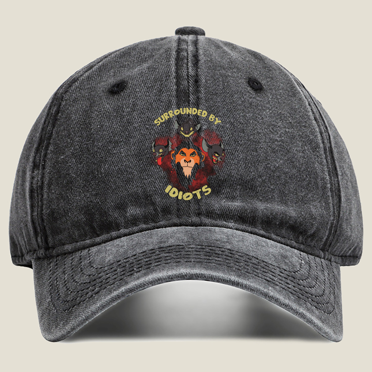 The Lion King: Scar Surrounded by Hyenas - Washed Denim - Baseball Cap