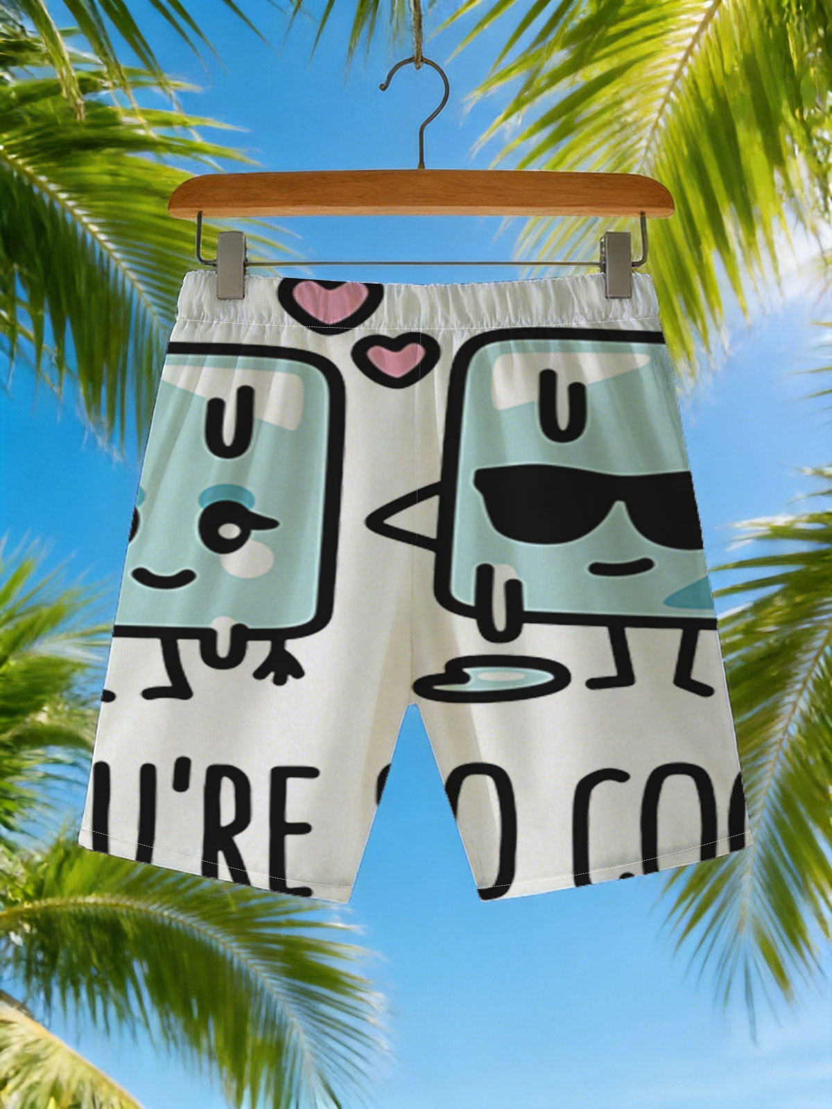 Ice Cube Characters with Sunglasses and Hearts, 
