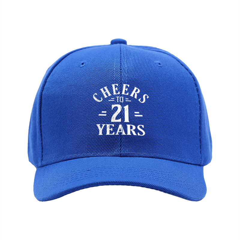 1pc New Baseball Cap Cheers to 21 Years Print Unisex Adjustable Hat for Outdoor Activities Adults Fashion Statement Cap