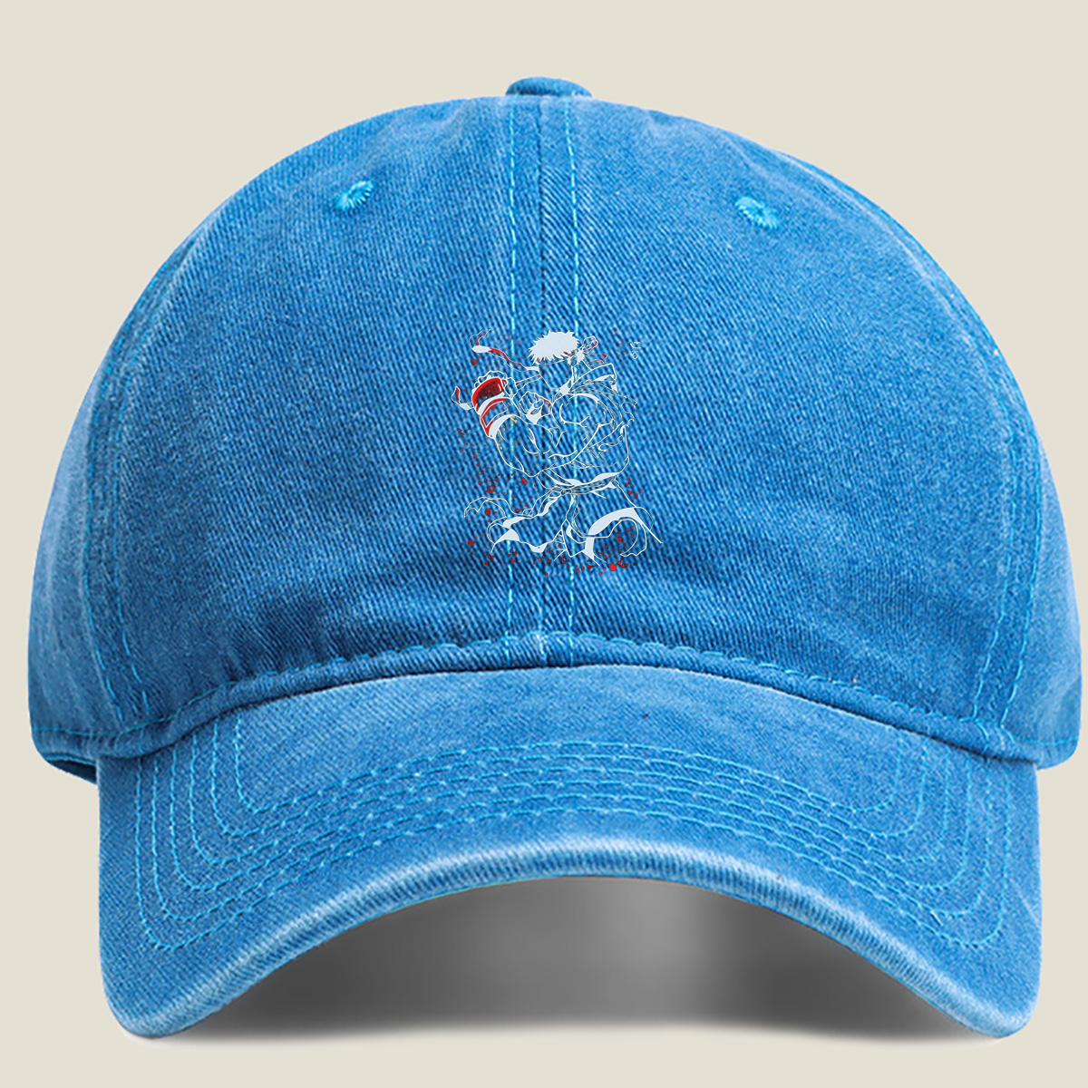 Naruto: Gaara in Battle Pose - Washed Denim - Baseball Cap