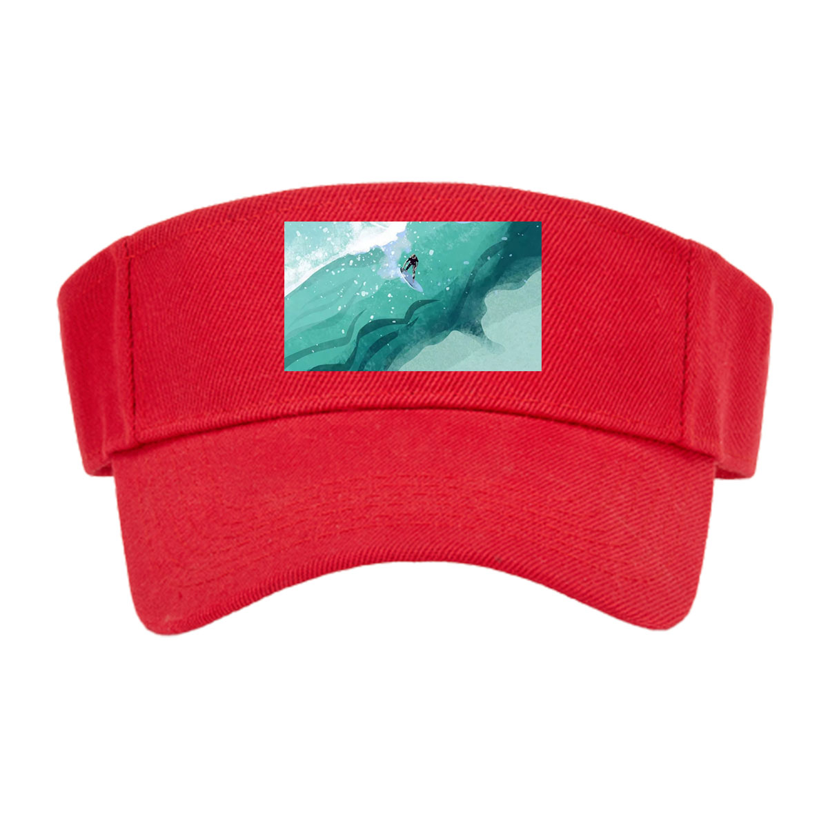 Surfer riding a massive wave in vibrant ocean waters -  Visor cap