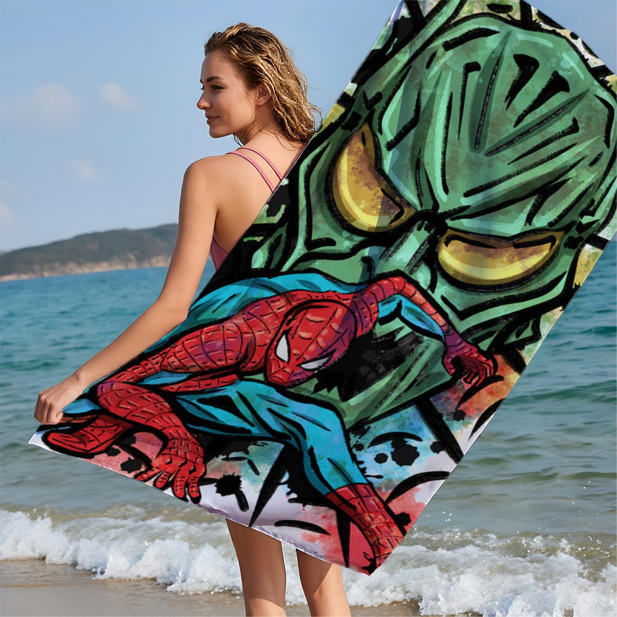 Spider-Man vs. Green Goblin: Epic Clash of Heroes and Villains - Beach towels